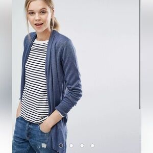 Abercrombie and Fitch Navy Blue Drape Waterfall Cardigan Small